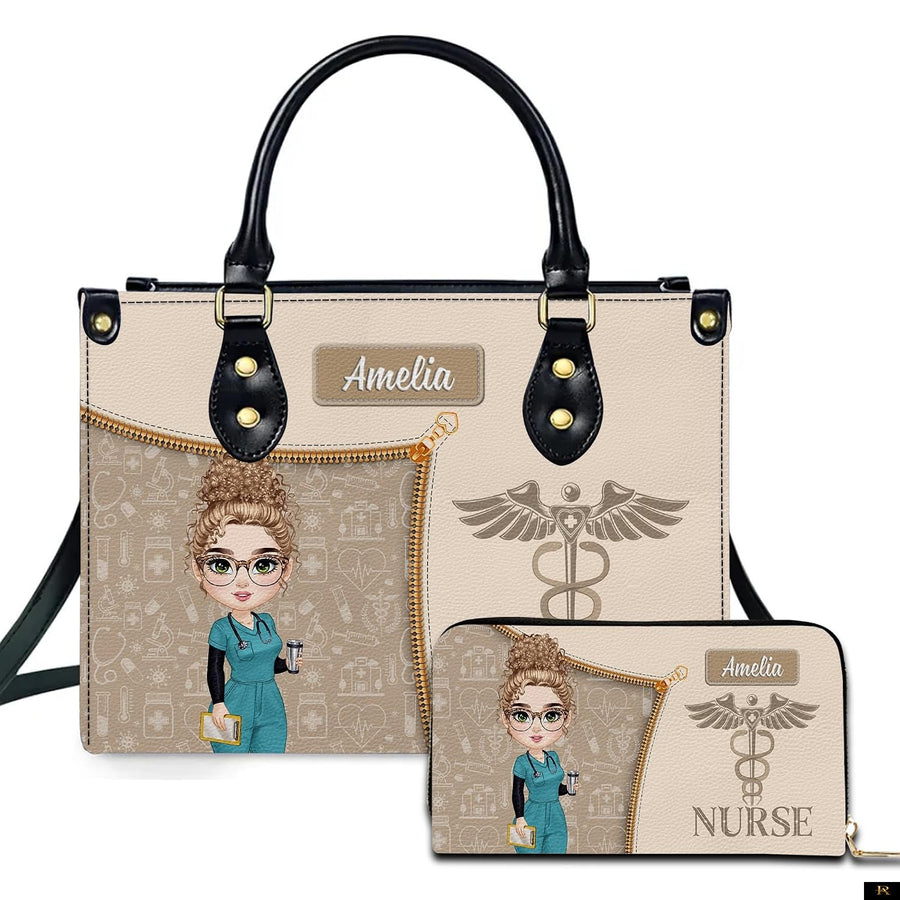PREAUREUM "{split_values}" Personalized {collection_title} Leather Handbag