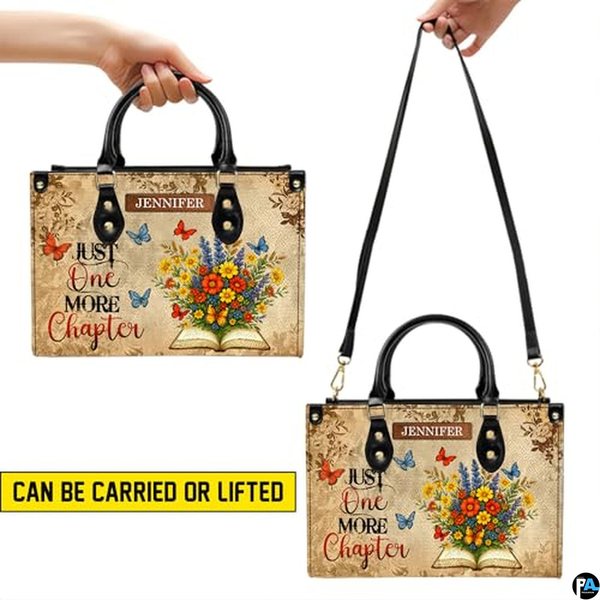 Personalized Book Lover Leather Bag, Just A Girl Who Loves Book Handbag With Name, Books Purse, Gifts For Readers, Writer