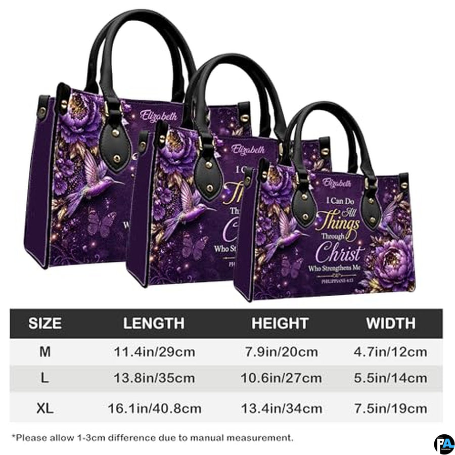 Personalized Flower religious scripture with nature elements Tote Bag