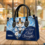 Personalized Christian Floral Handbag for Religious Gift