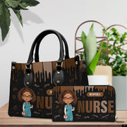 PREAUREUM "{split_values}" Personalized {collection_title} Leather Handbag
