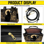 Four-panel layout presenting close-up visual accents of the black cat gothic art design.