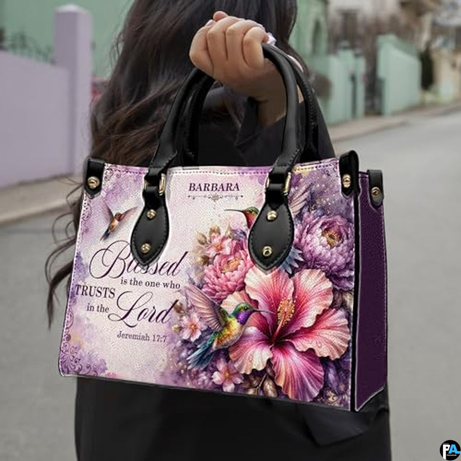 Personalized Christian Leather Handbag, Jesus Christian Tote Bag, Bible Purse, Religious Bags Gift for Mom, Women