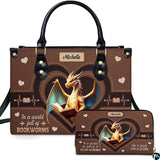 Golden Dragon Heart Motif Handbag and Wallet Set