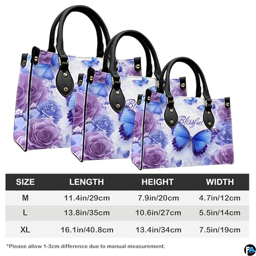 Personalized Butterfly Leather Handbag – Gothic Moon Bag with Adjustable Strap and Matching Witchcore Purse for Women