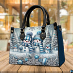 Infographic displaying hardware fixtures, carrying straps, and zipper detailing of Christmas handbag.