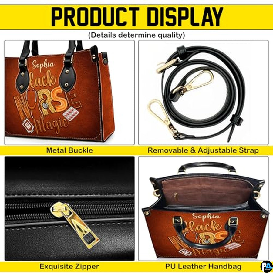 Personalized Nurse Leather Bag – Custom Medical Handbag & Purse Set with Name Gifts for Nursing Student Christmas Gift
