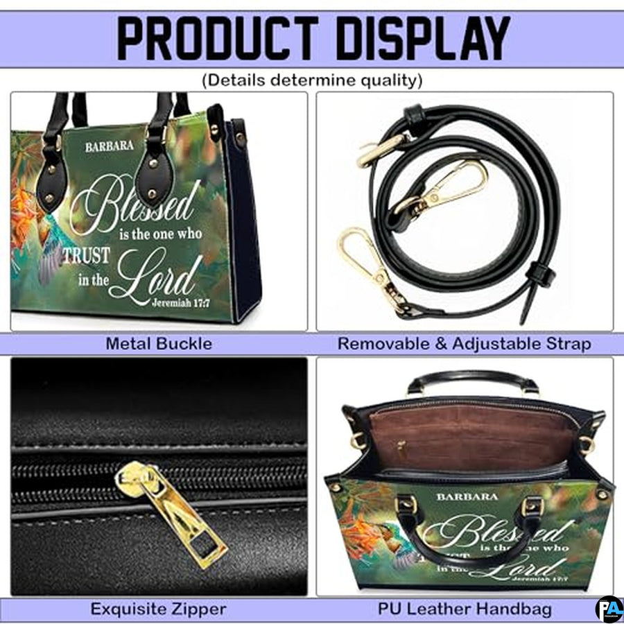 Personalized Christian Leather Handbag, Jesus Christian Tote Bag, Bible Purse, Religious Bags Gift for Mom, Women