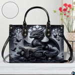 Personalized Dragon Leather Handbag, Fantasy Gothic Purse for Women, Mythical Shoulder Bag Gift for Dragon Lovers