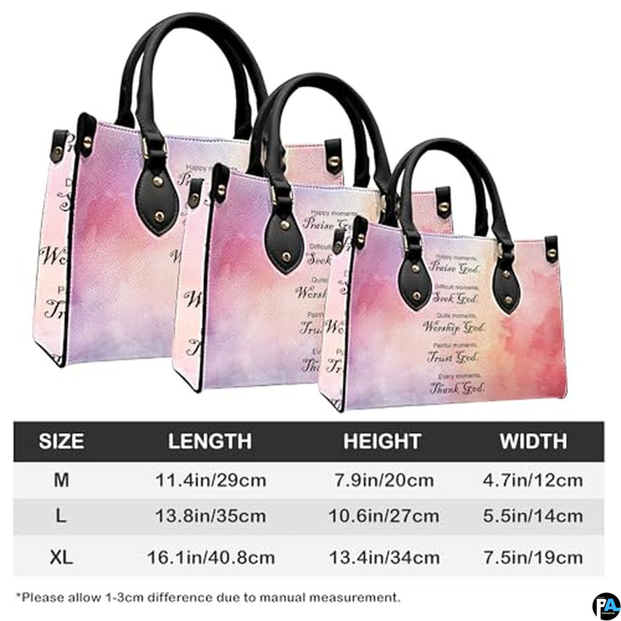 Personalized Watercolor Scripture Handbag for Faith Gift