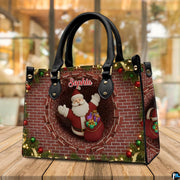 Coordinating holiday wallet featuring matching Santa Claus and brick flue festive artwork.