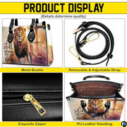 Personalized Lion Cross with Scripture Handbag for Faith Gift