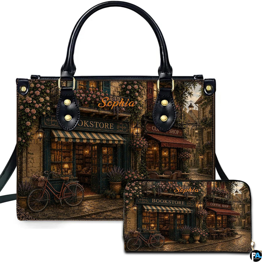 Bookstore Leather Bag, Book Purse for Book Lovers, Shoulder Bag