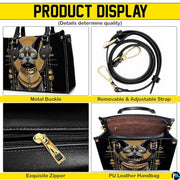 Black Cat Leather Bag – Vintage Cat Art Handbag, Stylish Animal-Themed Purse, Unique Gift for Cat Lovers