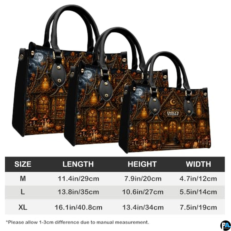 Personalized Witch Leather Bags, Halloween Purses For Women, Witch Art Bag, Spooky Halloween Purses, Holiday Gifts