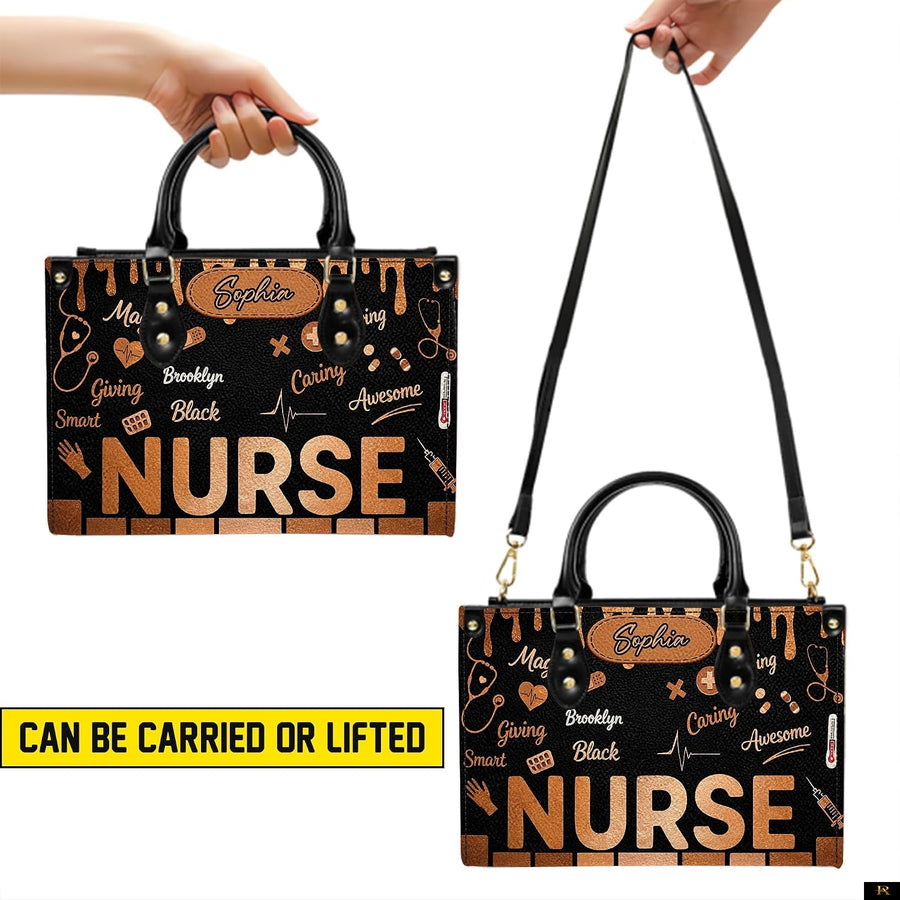 PREAUREUM "{split_values}" Personalized {collection_title} Leather Handbag