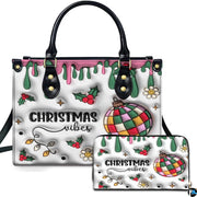 Personalized Christmas Decorations Drip Art Handbag, Removable Strap