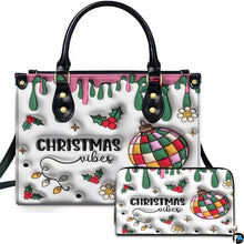 Personalized Christmas Decorations Drip Art Handbag, Removable Strap