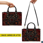 Personalized Halloween Leather Handbag – Custom Witch 3D Printing Effect Purses For Women – Spooky Gothic Shoulder Bag