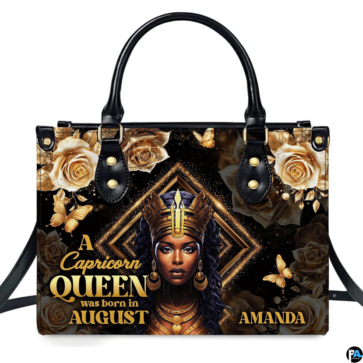Personalized Leather Handbag for Black Women, Custom African Purse Bag Set, Birthday Meaningful Gifts for Mom, Friend