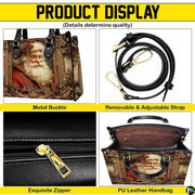 Matching zip wallet showing identical framed Santa Claus portrait artwork.