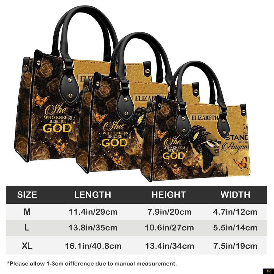 PREAUREUM "{split_values}" Personalized {collection_title} Leather Handbag