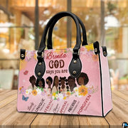 Personalized Leather Handbag for Black Women, Custom African Purse Bag Set, Birthday Meaningful Gifts for Mom, Friend
