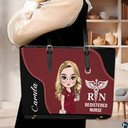 Lifestyle model carrying the Medical Professional Tote Handbag in a modern interior setting.
