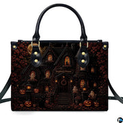 Haunted house artwork accessory shown alongside coordinated companion piece presenting matching spooky manor artwork.