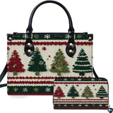 Nordic Holiday Pine Tree Pattern with Snowflake Bands Artwork