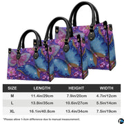Coordinated jeweled butterfly handbag and matching wallet set on white surface