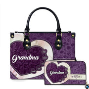 Mothers Day Gift Leather Bag- Personalized Grandmas Purse With Grandkids Names, Grandma Handbag Birthday Gifts For Mom Women