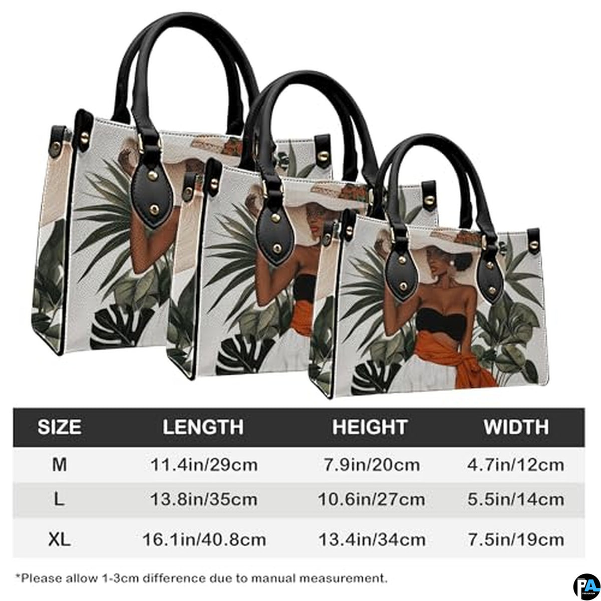 Personalized Black Women Leather Bag, Custom Name African Purses and Handbags Gifts for Mom Birthday Christmas Mothers Day