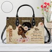 Personalized African American Leather Bag, African Purse, Gifts for Black Girl Women, Black History Handbags