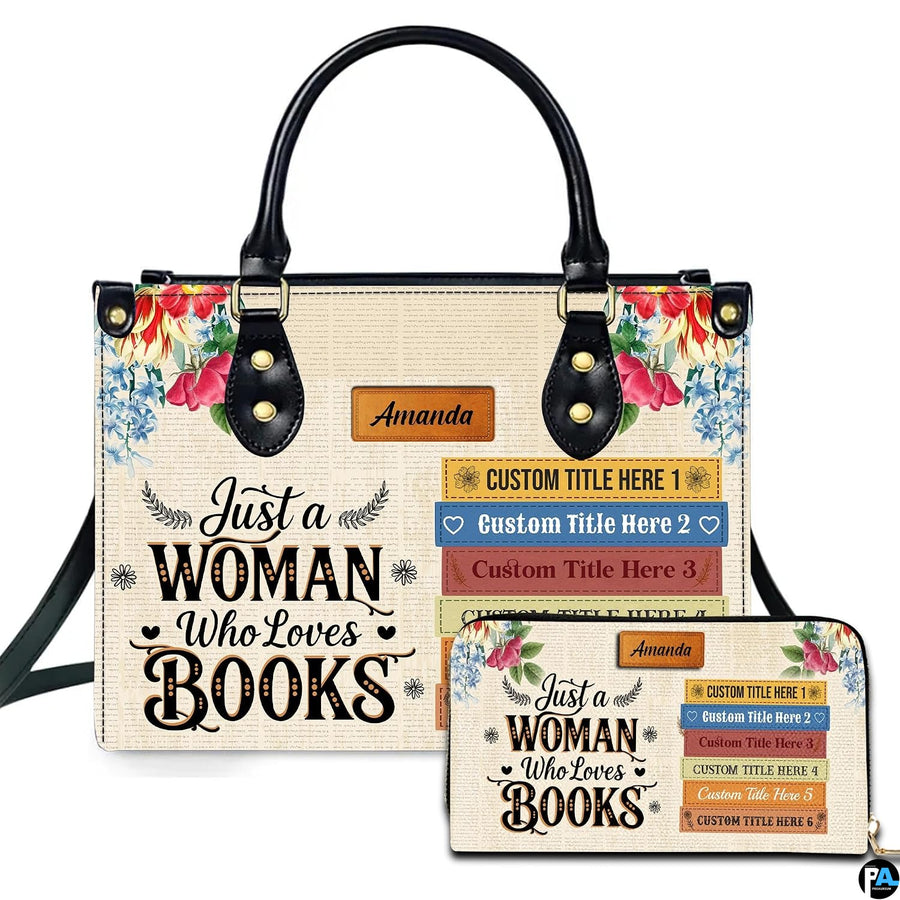 Personalized Flower literary floral Handbag for Book Lovers