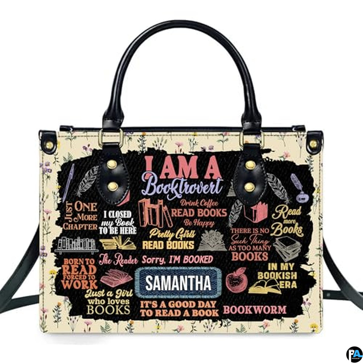 Personalized Book Lover Leather Bag, Just A Girl Who Loves Book Handbag With Name, Books Purse, Gifts For Readers, Writer
