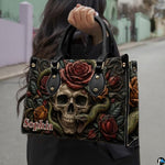 Personalized Halloween Gothic Leather Handbag Custom Raven Black Cat Purse Dark Fantasy Shoulder Bag Gift for Women