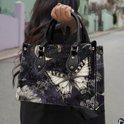Personalized Butterfly Leather Handbag – Gothic Moon Bag with Adjustable Strap and Matching Witchcore Purse for Women