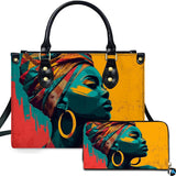 Vibrant Pop Art African Woman Handbag