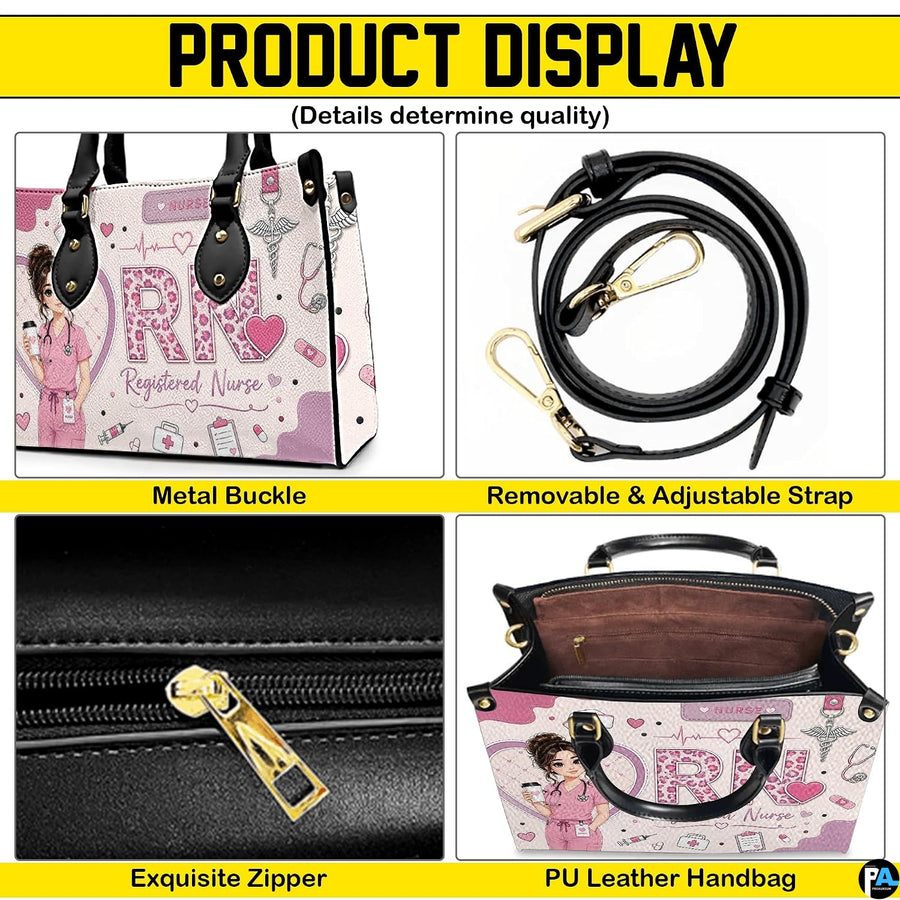 Flat lay arrangement presenting pink registered nurse rn art alongside matching companion graphic.