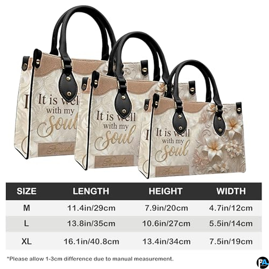 Personalized Christian Leather Handbag – Custom Purse Faith Gift for Mom, Grandma, Women Birthday or Christmas