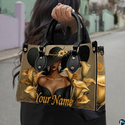 Personalized Black Women Leather Bag, Custom Name African Purses and Handbags Gifts for Mom Birthday Christmas Mothers Day