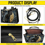 Black Cat Leather Bag – Vintage Cat Art Handbag, Stylish Animal-Themed Purse, Unique Gift for Cat Lovers