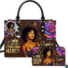 Personalized Black Women Leather Bag, Custom Name African Purses and Handbags Gifts for Mom Birthday Christmas Mothers Day