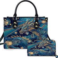 Personalized Dragon Leather Handbag, Fantasy Gothic Purse for Women, Mythical Shoulder Bag Gift for Dragon Lovers