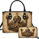 Steampunk Mechanical Octopus Handbag and Wallet Set