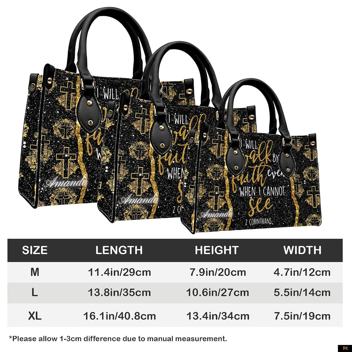 PREAUREUM "{split_values}" Personalized {collection_title} Leather Handbag