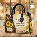 Sunflower and lily motif accessory positioned on wooden surface in sunlit interior setting.