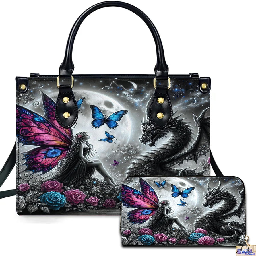 PREAUREUM "{split_values}" Personalized {collection_title} Leather Handbag