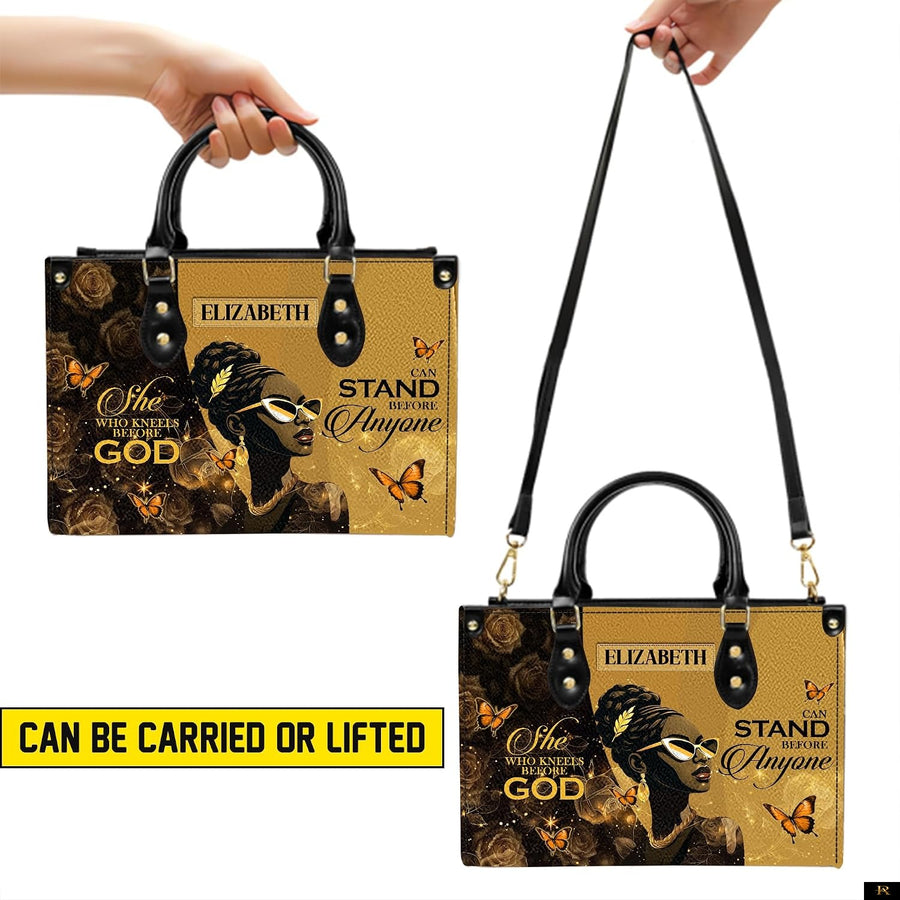 PREAUREUM "{split_values}" Personalized {collection_title} Leather Handbag